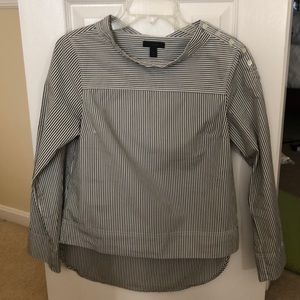 J Crew hi low striped funnel neck blouse - XS